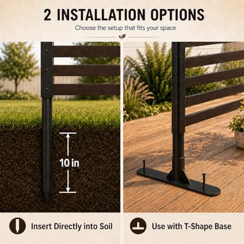 otosunny metal outdoor privacy screen freestanding, 36" w, close-up detail