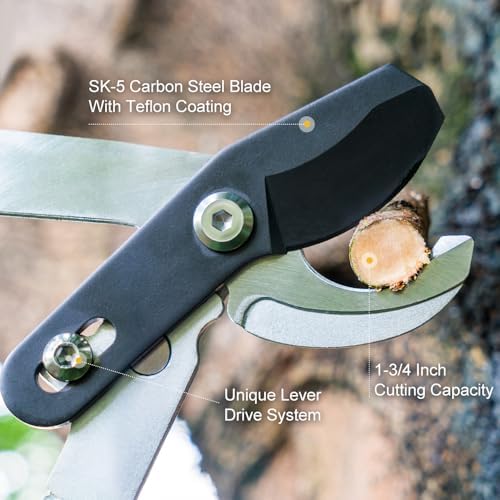28" garden loppers for tree trimming, heavy duty, side view