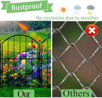 decorative garden fence 17in(h)x13in(w), 26 pack rustproof metal, side view