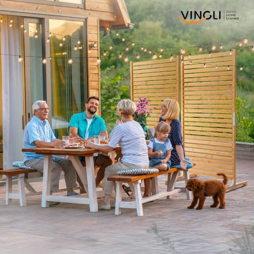 vingli 74" x 36" wooden privacy fence for on a desk or shelf
