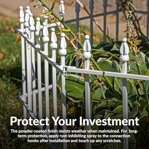 sunnydaze decorative garden fence border, 22" w x, side view