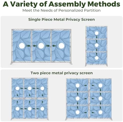 kingsyard 72x47 inch metal privacy screen outdoor freestanding, package contents