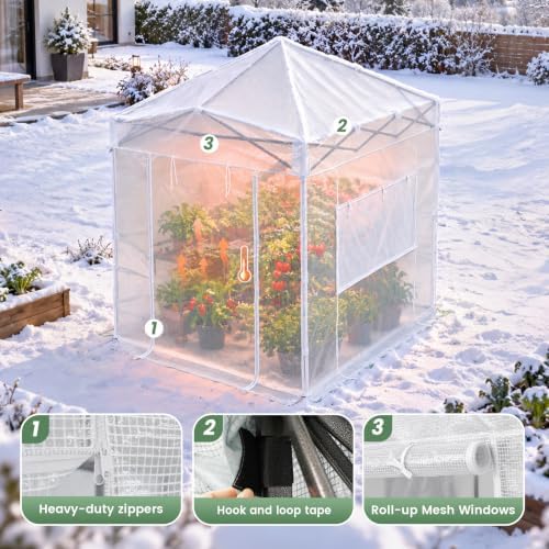 crown shades walk-in 8x6 pop up portable greenhouse,white, package contents