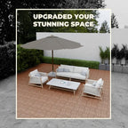 jurax interlocking wood deck tiles, 10pcs patio flooring, view 9