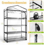 indoor greenhouse with grow light, 4-tier plant shelf, package contents