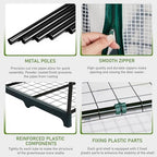 outvita walk-in greenhouse, 3 tiers 4 shelves, durable, side view