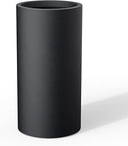 Kante 27.8 Inch Tall Cylindrical Planter, Large Round Plant Pots with Drainage Hole, Made with Concrete, Suitable for Indoor Outdoor Plants, Home Decor, Black