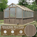 bluewish 8x12 ft greenhouse for outdoors, wood green, package contents