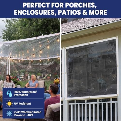 tarps now marine grade clear vinyl tarp, (6', close-up detail