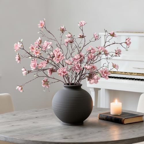 hyeflora 3pcs artificial magnolia flowers stems for spring shown in use