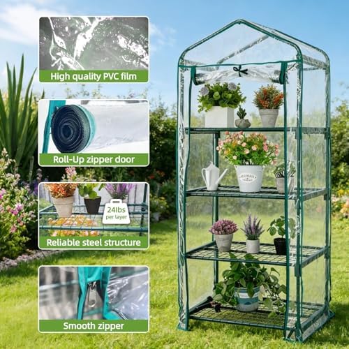 mini greenhouse for indoor outdoor, small plants green, side view