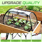 raised garden bed foldable clear pvc greenhouse covers showing dimensions