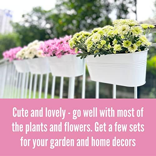 lalagreen rail planter (9.8 in, 10 pack) white, close-up detail