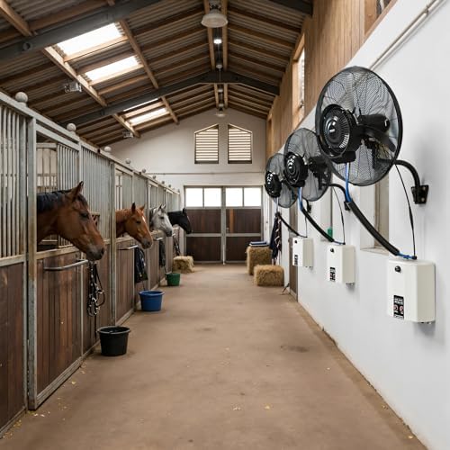 rovsun 26inch wall mount misting fan with bldc, front angle view