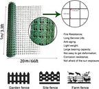 3.3x66ft [heavy duty] plastic fence animal barrier,snow fence.(green) shown in use