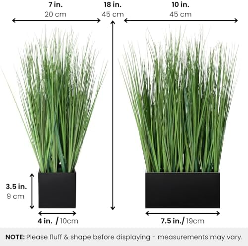 torre & tagus 18" artificial onion grass in, close-up detail
