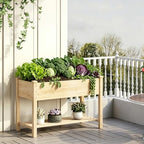 48x24x30.7in wood raised garden bed with legs wooden, side view