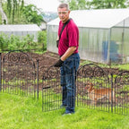 getlay tall garden fence animal barrier with gate, side view
