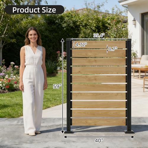 60''h x 40''w outdoor no dig cedar wood shown in use
