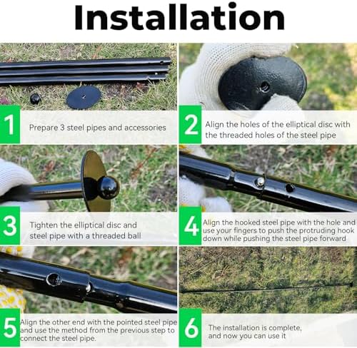 72 inch garden stake netting support, black heavy on a desk or shelf