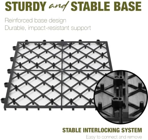 acacia interlocking deck tiles, 12in, 9pcs outdoor flooring, view 9