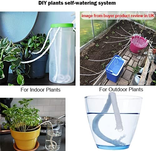 ORIMERC 50 Feet 1/4 Inch Self Watering Wick Cord, Wicking Rope for Plants Caring, Plant Wicks for Self Watering, Plant Wicks for Plants Bottom Watering Automatic Water System Device Tomatoes Vacation
