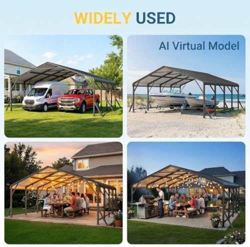 wisteria lane 20'x20' metal carport, heavy duty carport on a desk or shelf