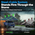 quictent 10x20 ft heavy duty car canopy galvanized shown in use