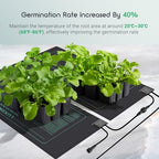 luxbird 4 pack seedling heat mats with digital, close-up detail