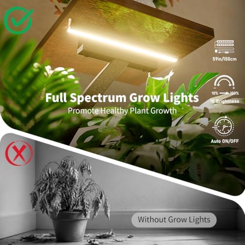 bacekoll plant stand with grow lights 6 tier, side view