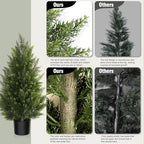 vitalismo 3ft uv-resistant artificial cedar tree for front, side view