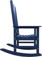 Oversized Rocking Chair Set of 4, Outdoor Rocking Chair for Adults, All Weather Resistant Porch Rocker for Lawn Garden, Navy Blue