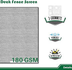 3'x50' gray balcony privacy screen fence outdoor patio, view 9