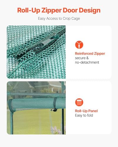 vevor crop cage, 5.9 x 2.98 x 4.9 showing dimensions