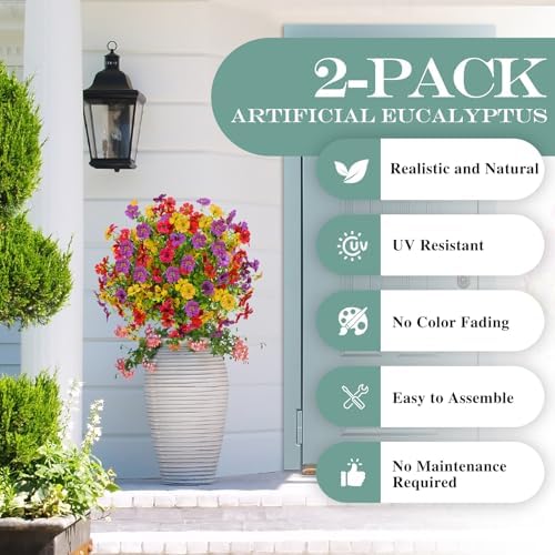fajunzh artificial topiary bushes for outdoors with spike, package contents