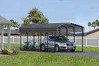 arrow carports galvanized steel carport, full-size metal carport shown in use
