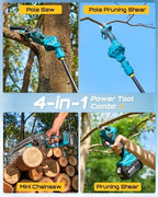 seesii 4-in-1 pole saw & pruning shears combo shown in use