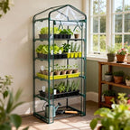 worth garden 5 tier mini greenhouse - 75'', front angle view