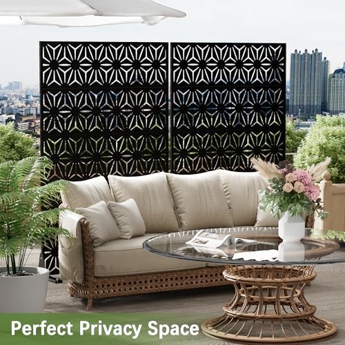 cofar metal privacy screen outdoor 72" h×44" w on a desk or shelf