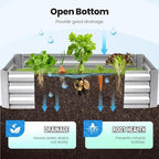 quictent 6x3x1ft galvanized raised garden bed with cover, front angle view