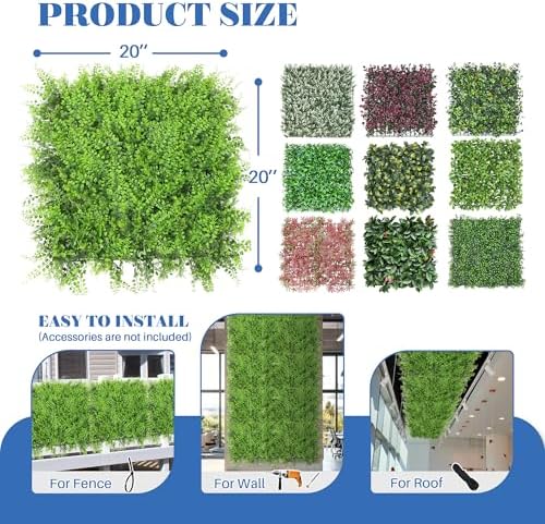 ecoopts 20" x 20" artificial ivy fence greenery, package contents