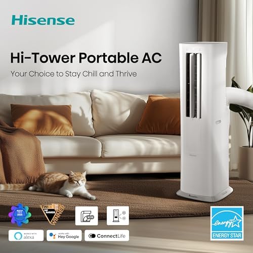 hisense api0825uw1d smart inverter twin hose 8,000 btu shown in use