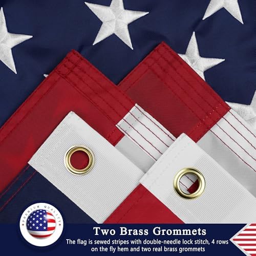 american flag 5x8 ft for outside, heavy duty shown in use