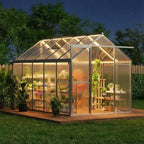 6x10 ft greenhouse, outdoor sliding door, polycarbonate greenhouse, view 9