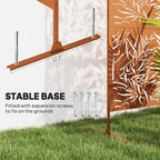outsunny metal outdoor privacy screen stand 78" h, side view