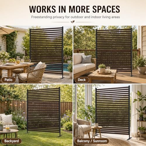 otosunny metal outdoor privacy screen freestanding, 36" w on a desk or shelf