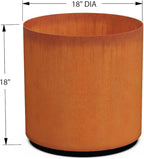PLANTERCRAFT Corten Steel Metal Planter Box, Round Sizes, Modern Garden Steel planters for Commercial and Residential Outdoor Use.