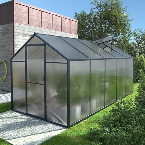 veikou 6' x 10' greenhouse for outdoors, polycarbonate on a desk or shelf
