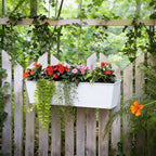 metal railing planters, 16 inch large rectangular hanging on a desk or shelf