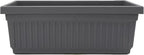 The HC Companies Venetian Window Planter Box w/Drain Plug - Long Planter Box for Windowsills, Balconies & More - Plastic Large Rectangular Planters for Herbs & Flowers (24" Warm Gray, Pack of 1)